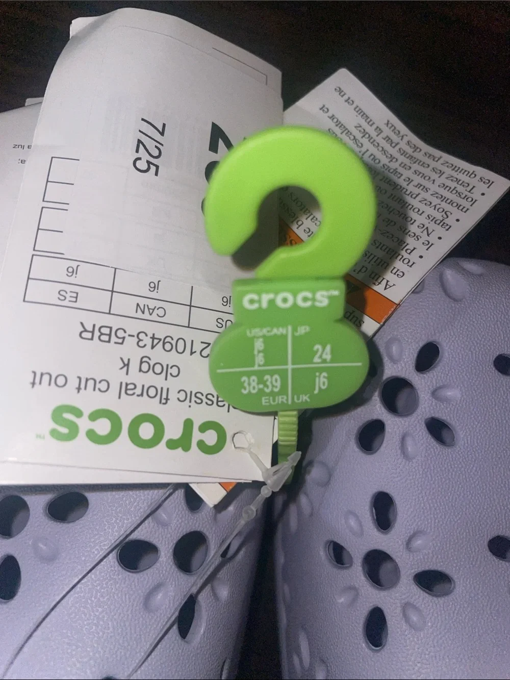 CROCS Kids' Floral-Perforated Clog - Light Lavender